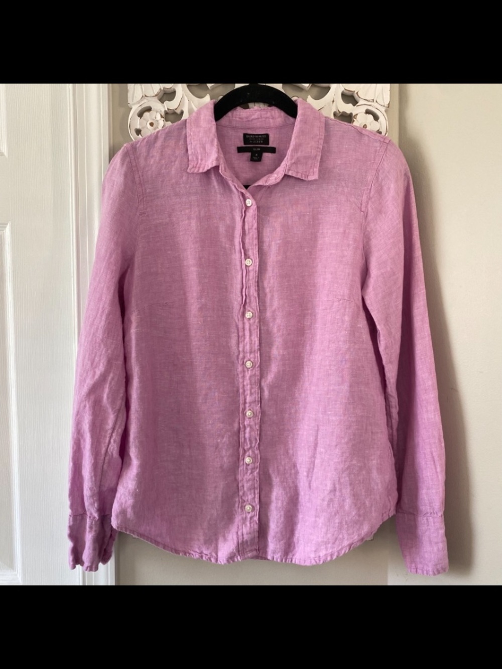 J.Crew Baird McNutt Irish Linen Pink Button Down Shirt Size 4 Slim Resort Beach - Picture 2 of 9